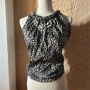 Banana republic Leopard print holter top size small